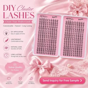 Individual Cluster Lashes Wispy Spiky Volume Double Sided Tray for Home DIY Makeup Bulk