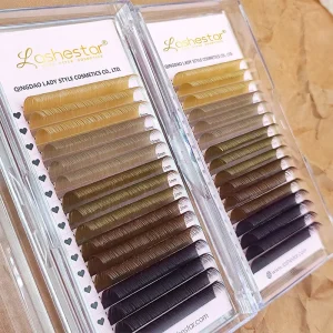 Individual Colored Natural False Mink Volume Eyelash Extension Velvet Matte Lashes Trays Cashmere