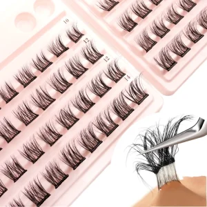 Individual DIY Eyelash Home Set 40P 50P 60P 80P Heat Bonded Fluffy Cluster Lashes Natural Private Label Lash Clusters