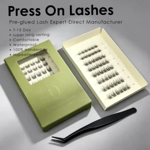 Individual DIY Lash Manga Pre Cut Press Plant Fiber Handmade Cruelty Free Self adhesive Volume Segment C Cluster 3D