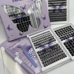 Individual Diy Cluster Eyelash Extension Private Label Mink Black Diy Segment Lashes Natural Cluster Strong Bond Set
