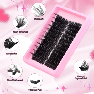 Individual Diy Cluster Lash Custom Logo 100D Natural Lash Extension Diy Cluster Lash Cluster Eyelashes