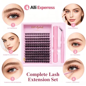 Individual Eyelash Clusters Natural Bottom DIY Lash Extension Kit Handmade Waterproof Curled Bond Fluffy Lash Clusters Mink