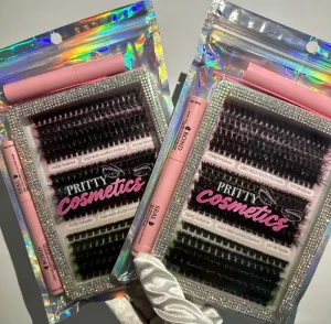 Individual Eyelash Extensions Luxury Style Handmade Cluster Lashes Private Label 12 20mm DIY Fluffy Clusters Kits