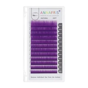 Individual Eyelashes Colored Synthetic Fiber Lashes C D L LU Curl Mix Length Color Lash Extension