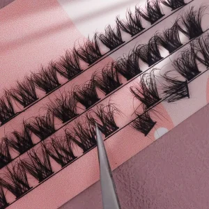 Individual Eyelashes Extensions Cluster 3D Natural Layered Look Mink Pre Mapped Segmented Lashes Clusters