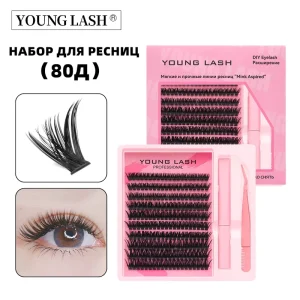 Individual Eyelashes Kit with Lash Bond 20D 30D 40D 50D 80D Volume Lash Extension DIY Lash Clusters Eyelash Extension Kit
