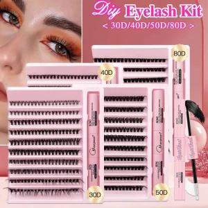 Individual Eyelashes Segmented DIY Cashmere Cluster Eye Lashes Extensions Supplies Fluffy Lash Cluster Trays