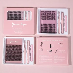 Individual False Eyelashes Thick Base 8 Clusters D Curl Natural Long Volume Eye Lashes Extensions