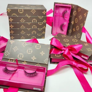 Individual Faux Cils Naturel False Eyelashes Custom Eyelash Packaging Box Natural False Lashes