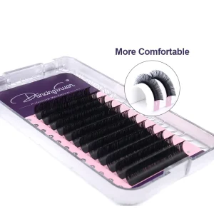 Individual Faux Mink Cashmere Eyelash Extensions 0.03 Classic Lashes Trays Custom Packaging