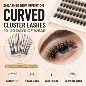 Individual Fluffy Lash Extension Kit Lash Cluster Bond and Seal Vendors Custom Logo Curve Lash Cluster Kit
