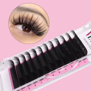 Individual Full Volume Eyelash Extension Lashes Private Label Mink Silk Synthetic Hair Cruelty Free Matte