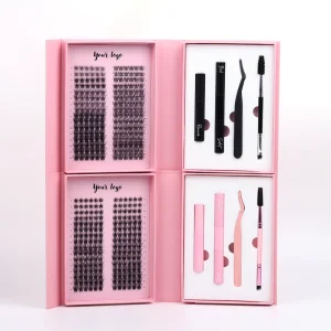 Individual Fuzzy Mink D Curl Lash Clusters Kit Your Own Logo Diy Eyelash Extension Kit