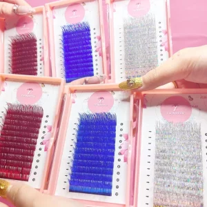 Individual Glitter Spike Eyelash Extension Natural Black Synthetic Hair 0.07MM Thickness Tinsel Lash High Quality