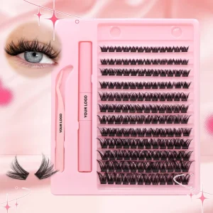Individual Lash Clusters Eyelash Extention Professional Diy Lash Extension Kit 8-16mm Mixed Cluster Lashes with Tweezers