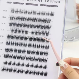 Individual Lash Extensions Custom Logo Full Strip Kit 3D Natural Vegan Mink Lashes Press Pre Glued Self Adhesive