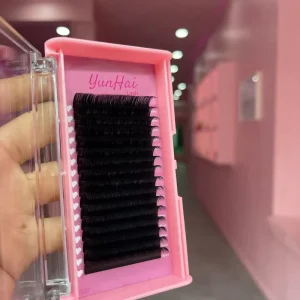 Individual Lash Extensions Premium Matt Dark Black Private Label Volume Eyelash Extensions