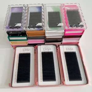 Individual Lash Tray Lash Extension De Cils Cashmere Dark Matte Black Volume Silk Eyelash Extension Trays