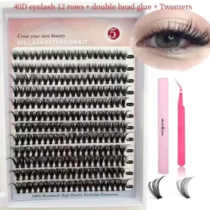 Individual Lashes Extensions Segment Lashes 9 16mm 30D 40D DIY Eyelash Cluster Lashes Kit