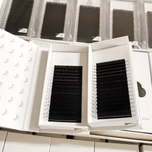 Individual Matte Black Cashmere Lashes Extensions Supplies Private Label Soft Russian Volume Eyelash Extension Trays
