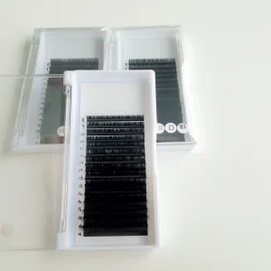 Individual Matte Dark Black Handmade Synthetic Hair Korean PBT Soft 0.07 Volume Easy Fan Natural Long Lash Extension