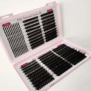Individual Mink Lash Extension Kit Custom Logo Wispy Diy Cluster Lash Book DIY Lash Clusters Fan Eyelashes