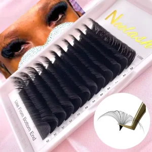 Individual Russian Volume Classic Lashes Velvet 0.03 Eyelash Extensions Dark Matte Black Lashes Trays Custom Logo