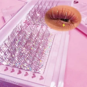 Individual Shiny Colorful Eyelash Extension Tinsel Holographic Lash Makeup Mix Color Glitter Spike Tinsel Eyelash Extensions