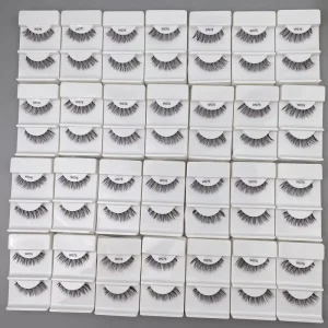 Invisible Band Cat Eye Mix False Eyelashes Human Hair Reusable Handmade Thick Full Strip Lashes 0.10mm 8-15mm