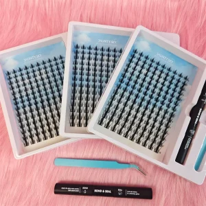 Invisible Band DIY Lash Extension Kit Pre-Cut Segments 140-Piece Lash Clusters Anime Eyelash Set