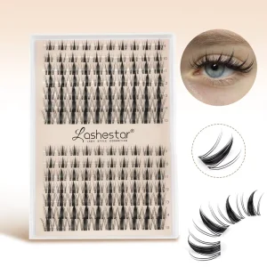 Invisible Band Lash Cluster Trays Kit Mixed Length Segmented Cluster Lashes With Spikes