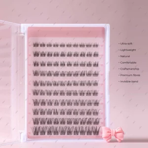 Invisible Band Lightweight ultra Soft 3D Cluster Lashes Kit Natural Fluffy Volume DIY Lash Extentions