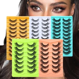 JY Thick Full Strip Eyelashes 5 Pairs Premium Fake Mink Lashes Long for Cruelty-Free Self-adhesive Reusable Wear