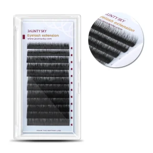 Jaunty Sky Real Mink Eyelash Extension Kits Soft Natural Lashes Private Label Volume Siberian Mink Black Eyelashes