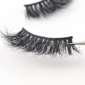 Jeleap 3D Korean PBT Fiber Natural Black 25mm Strip Eyelashes OEM ODM Service