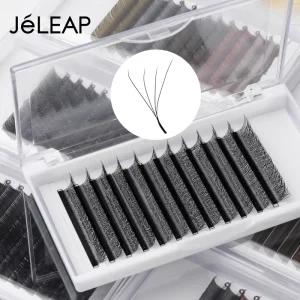 Jeleap Free Sample Lashes Four Leaf Clover Long Stem Eyelash Extension Individual Premade Fan Eyelash Extension