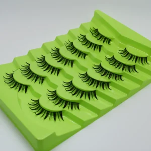 Jelly Texture Handmade Reusable Glossy False Eyelashes 0.07mm Thickness 7 Pairs Full Strip Lash Beauty Synthetic Fiber