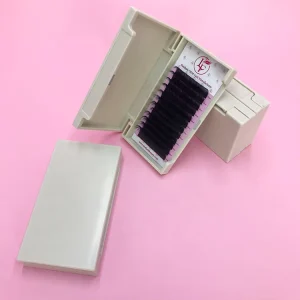 Jet Black Cashmere Handmade Natural Long Volume Individual Lash Extensions Easy Fan 2 Trays