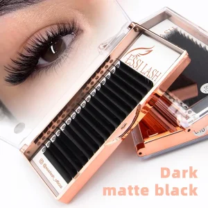 Jet Black Super Soft Fluffy Lashes Extension Best Matte Black Easy To Make Fan Eyelash Extension Trays With Private Label