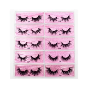 K Series 5D Mink Lashes Custom Private Label Logo 3D Mink Lashes Real Mink Eyelashes
