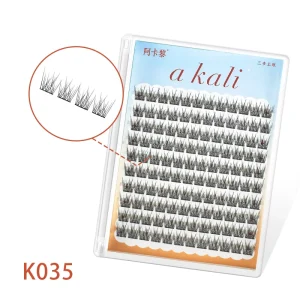 K035 Handmade Fake Eyelashes Baby Straight Fishtail Natural Soft High grade Fiber Cluster DIY Factory
