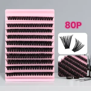Kit Set Cluster Lashes Individual Eyelash Clusters for Salon Diy Reusable Natural Look Long Lasting