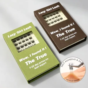 Knot Free 16mm Sealer Lash Clusters Full Strip DIY Cluster Lash Kit Thin Band Private Label Press On Lashes Pre Glued
