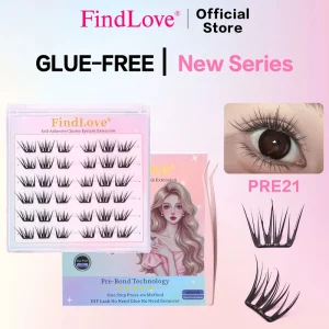 Korea Waterproof 6rows C Curl Mixed Length Natural Looking Soft Material Self-Adhesive Glue Free Lashes