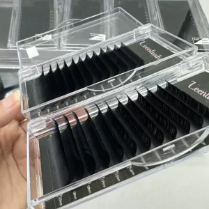 Korean 0.03 Mega Volume Lash Extensions Individual Lash Tray Mink Velvet Matte Black Cashmere Lash Extensions