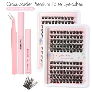 Korean Camellia Cluster Lashes DIY Eyelash Cluster Kit Natural False Eyelashes Wispy Thin Band