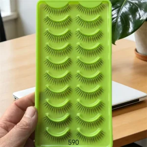 Korean Clear Band False Eyelashes Natural Invisible Stem Soft Synthetic Lashes Wispy Daily Makeup for Thai Korean Look