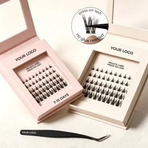 Korean Handmade PBT Self-Adhesive Pre-Bond Cluster Lash Customizable DIY Private Press-On Eyelashes Fan Lashes