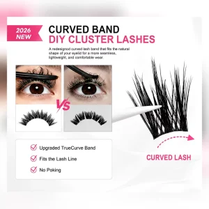 Korean Handmade PBT Self-Adhesive Pre-Bond Cluster Lash DIY Private Press-On Eyelashes Curved Lash Cluster